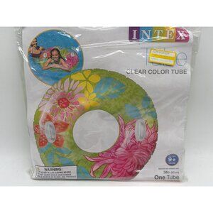 Intex 38" Clear Color Tube With Floral Design & Durable Handles For Ages 9+